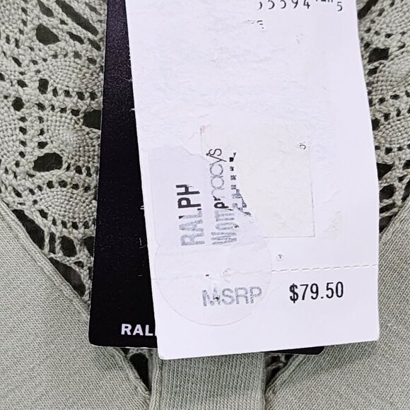 Ralph Lauren Women's Lace 5 Button Placket Long Sleeve V Neck Top - L - Picture 8 of 11
